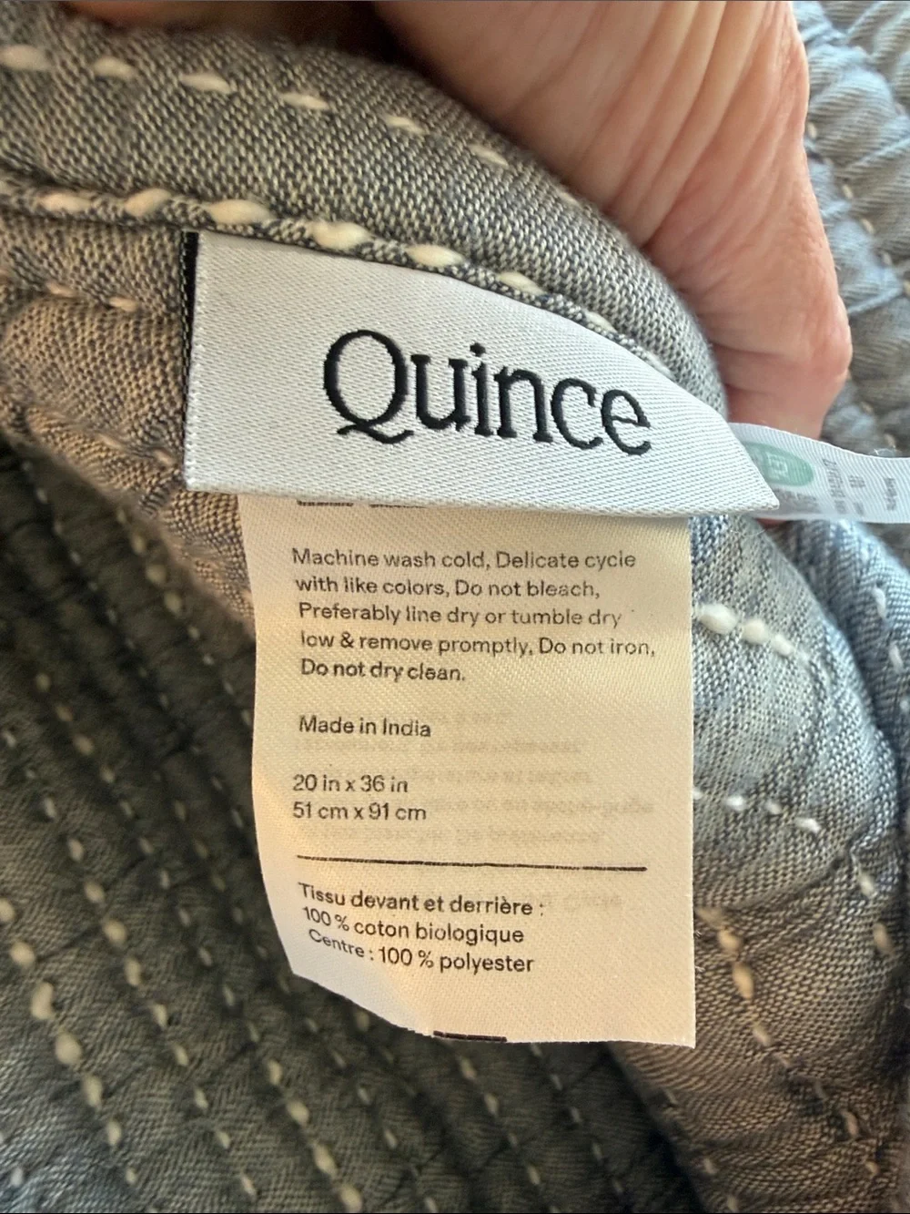 NWT Quince Organic Cotton Channel Stitch Coverlet Set – Blue??? – King/Cal King